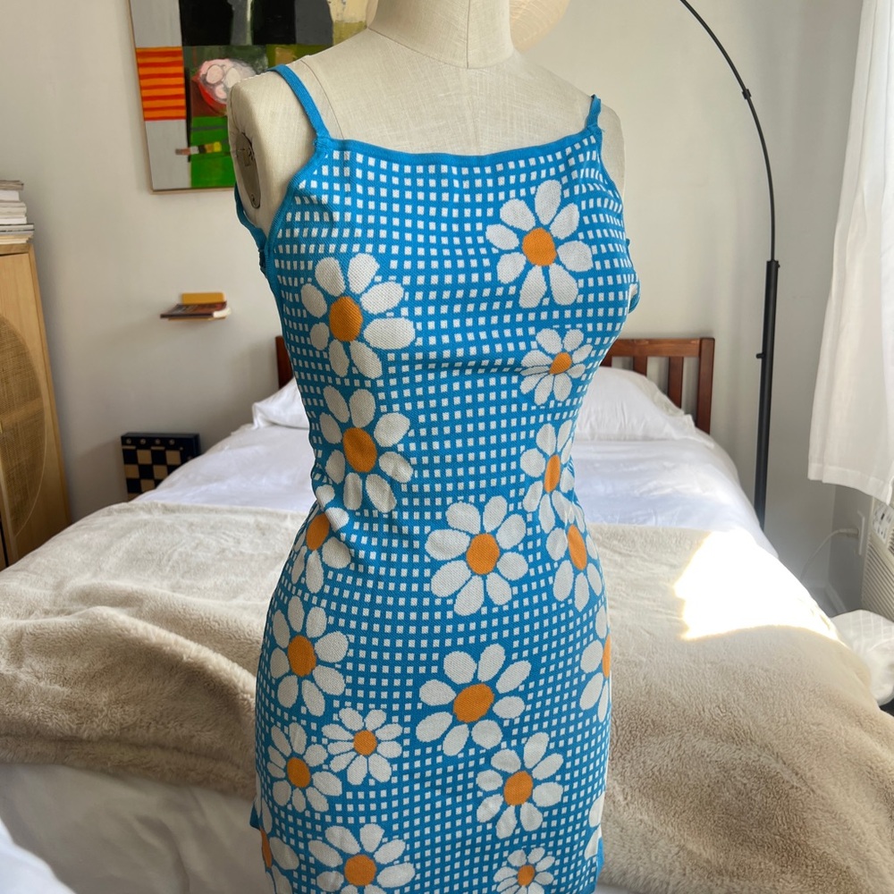 Floral Blue and White Dress